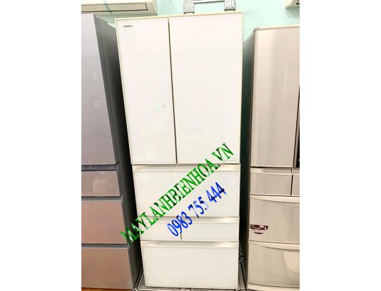 Tủ Lạnh Nội Địa Nhật Toshiba inverter GR-F51FXV(ZW) ,510L, Gương cảm ứng