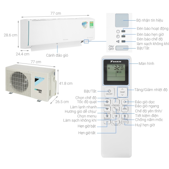 Máy Lạnh Daikin 1HP inverter FTKB25YVMV