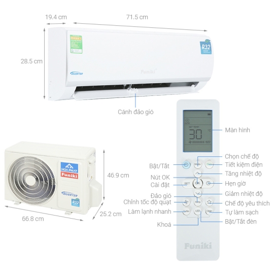 Máy Lạnh Funiki 1HP inverter HIC09TMU ST3