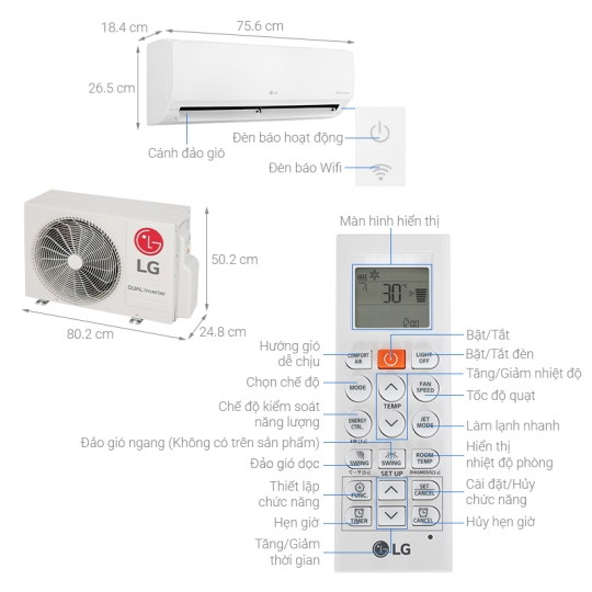Máy Lạnh LG 1.5HP inverter V13WIN1