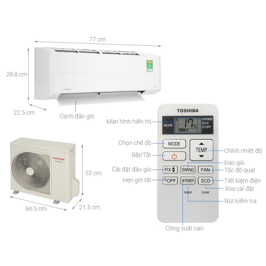 Máy Lạnh Toshiba 1HP inverter RAS-H10S4KCV2G-V